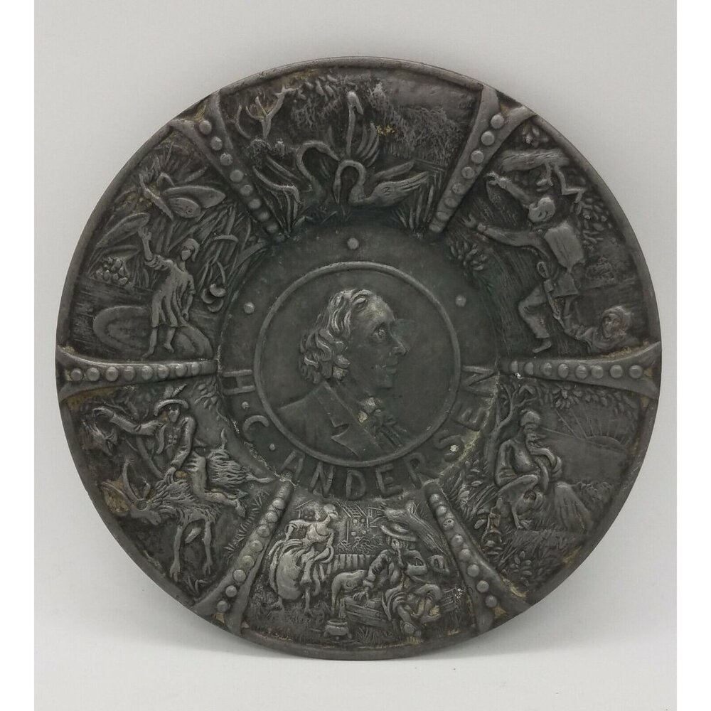 Hans Christian Andersen Bronze Dish Cawa Denmark Fairy Tale Scenes